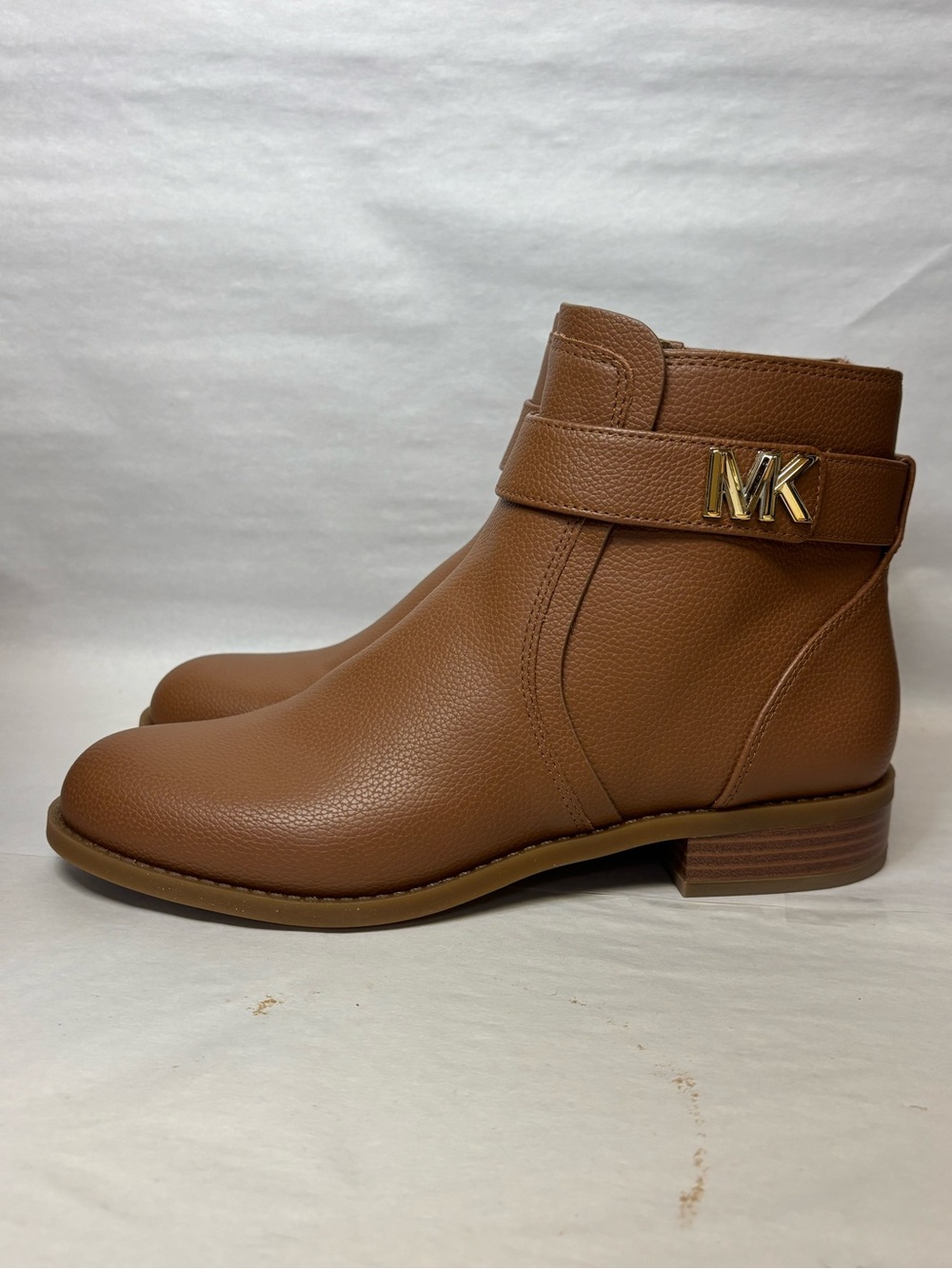 MICHAEL KORS Women's Brown Jilly Faux Pebbled Leather Ankle Boots US 7 #6068